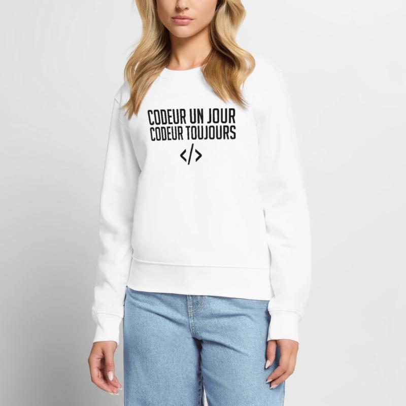 Codeur Un Jour, Codeur Toujours Pull Premium bio Femme