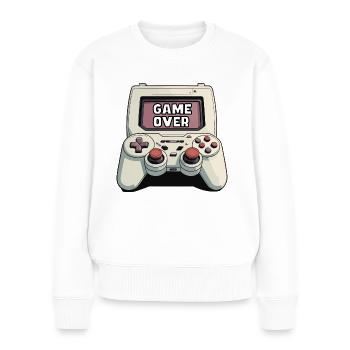 Gaming game over - Frauen Premium Bio Pullover - Weiß - Vorne - Julia (174cm)