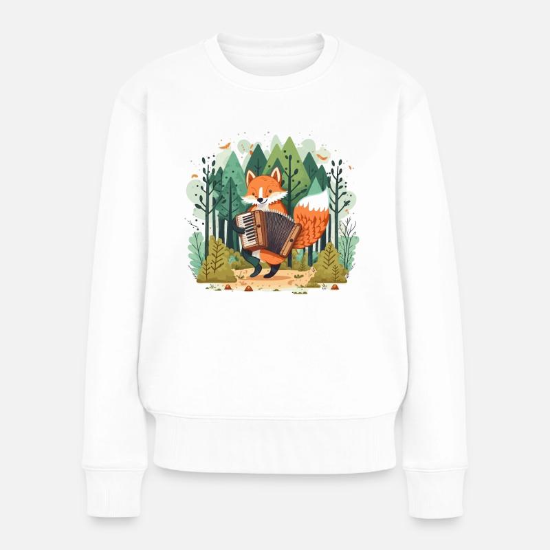 Musikalischer Fuchs - Frauen Premium Bio Pullover - Weiß