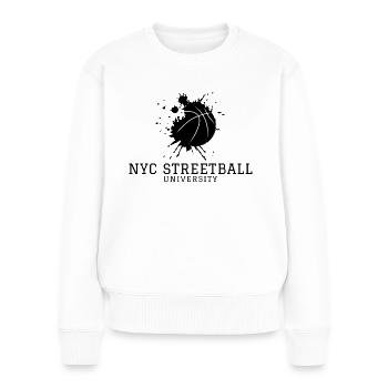NYC Streetball University - alternative black - Frauen Premium Bio Pullover - Weiß - Vorne - Julia (174cm)