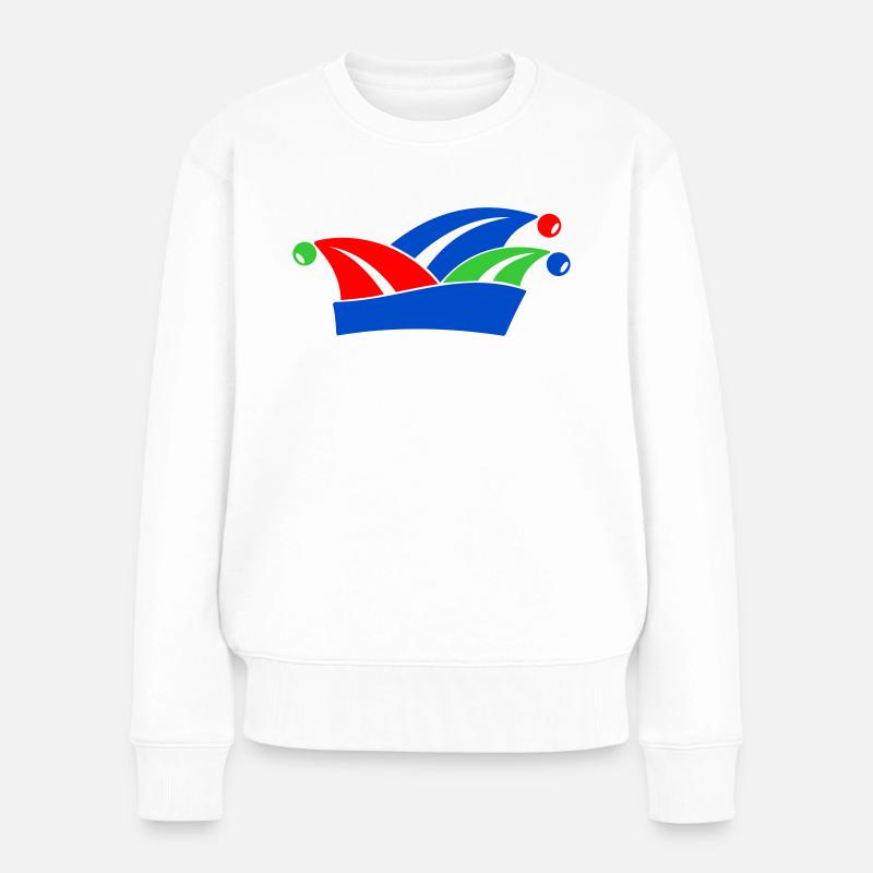 Narrenkappe 1 2 3 Farben - Frauen Premium Bio Pullover - Weiß