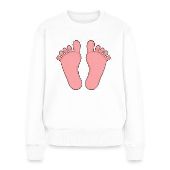 Baby Feet Girl Boy - Women's Premium Organic Jumper - white - Front - Julia (174cm)
