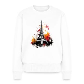 Paris Eiffel Tower France City Skyline Art - Women's Premium Organic Jumper - white - Front - Julia (174cm)