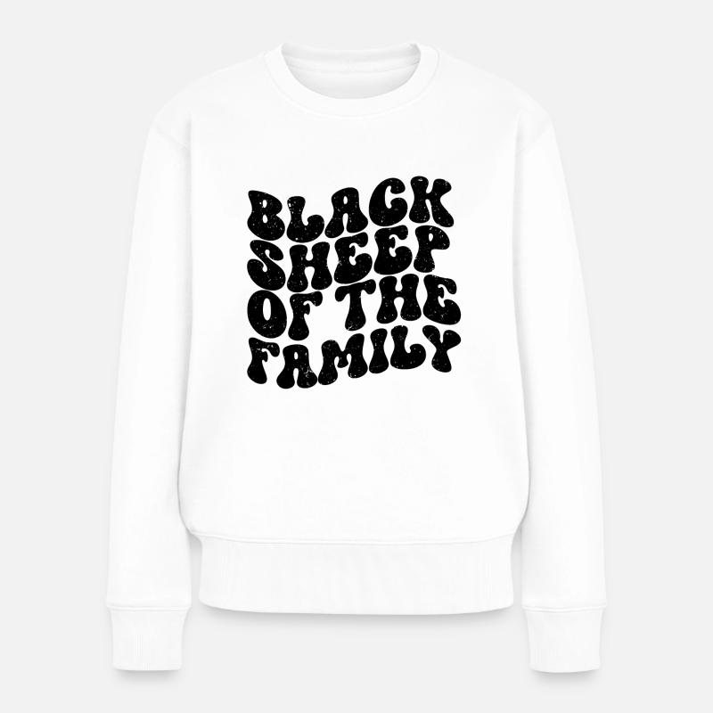 Black Sheep Retro - Frauen Premium Bio Pullover - Weiß