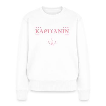 Ab sofort mit Kapitänin ansprechen Seglerin - Frauen Premium Bio Pullover - Weiß - Vorne - Julia (174cm)