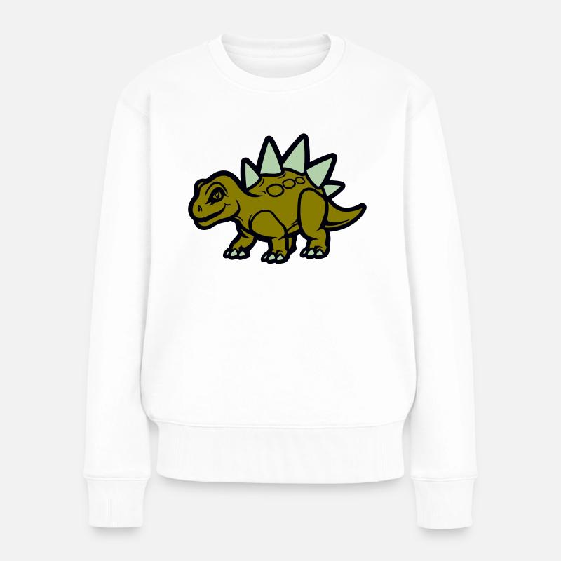 Stegosaurus Comic - Frauen Premium Bio Pullover - Weiß