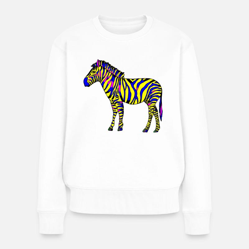 Zebra - Frauen Premium Bio Pullover - Weiß