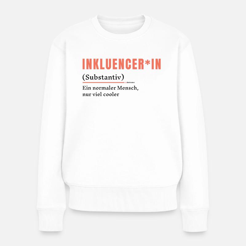 Inkluencer *in – Stolz, Vielfalt und Inklusion - Frauen Premium Bio Pullover - Weiß