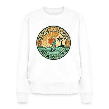 The Vintage Flair Collection - Frauen Premium Bio Pullover - Weiß - Vorne - Julia (174cm)