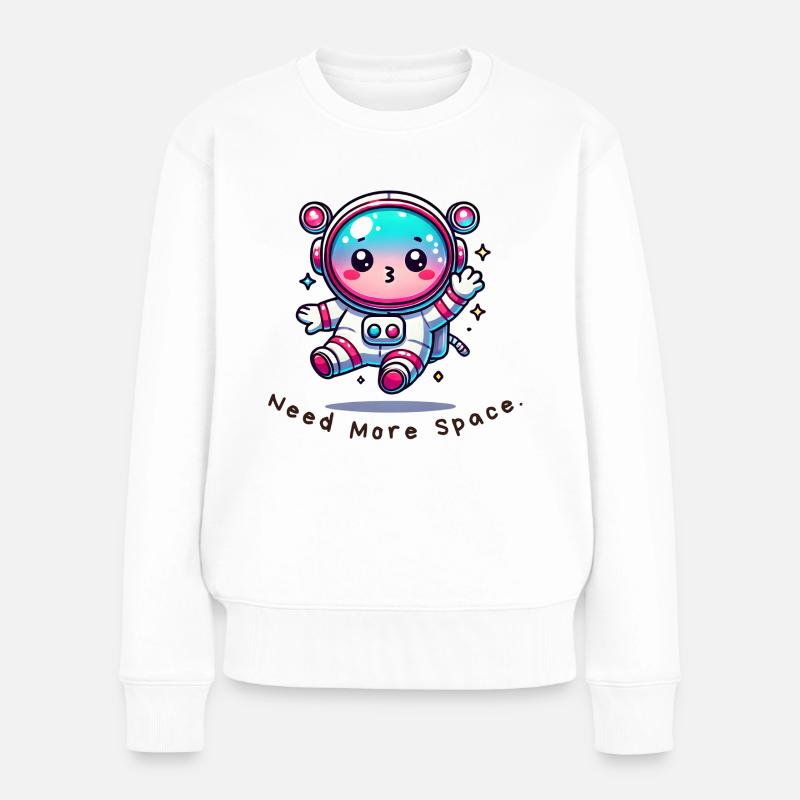J’ai besoin de plus d’espace - Chemise drôle d’astronaute - Pull Premium bio Femme - blanc