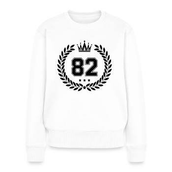 wappen 82 - Frauen Premium Bio Pullover - Weiß - Vorne - Julia (174cm)