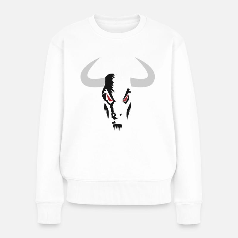 Bull Head klein - Frauen Premium Bio Pullover - Weiß