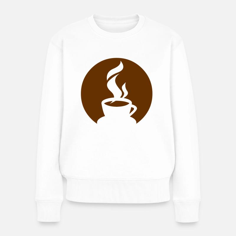 cafe_tasse_coffee_v3_1c - Frauen Premium Bio Pullover - Weiß