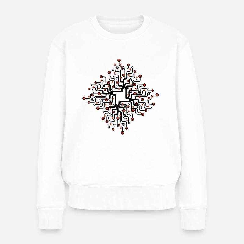 Netzwerk_2f - Frauen Premium Bio Pullover - Weiß