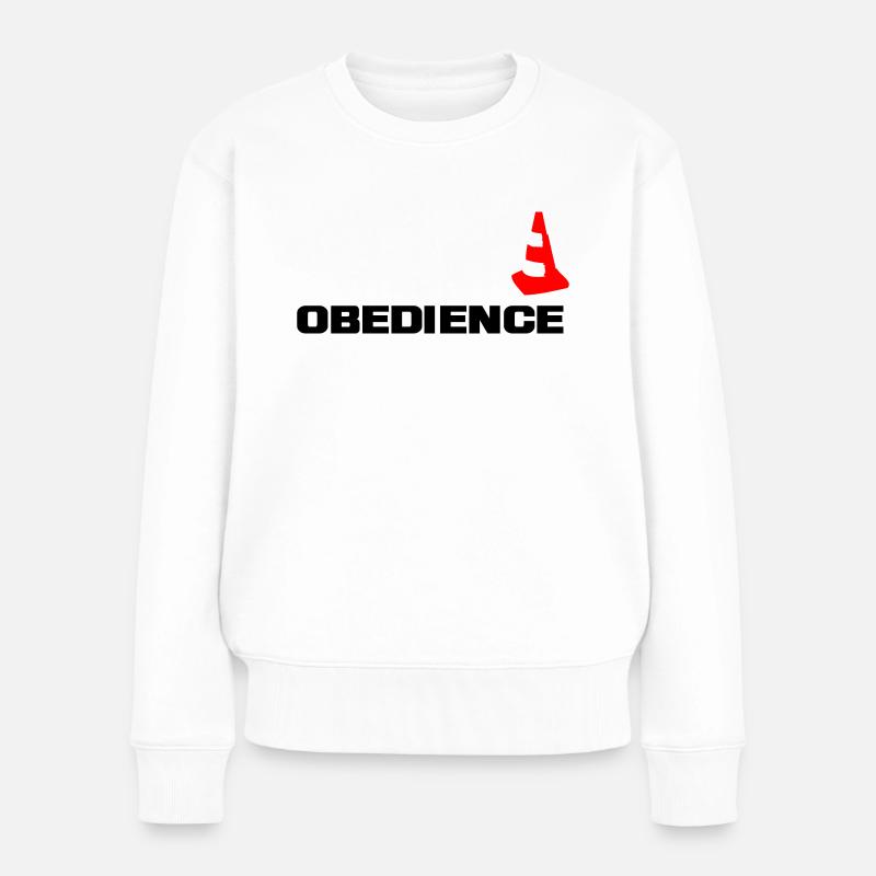 Obedience mit Pylone - Frauen Premium Bio Pullover - Weiß