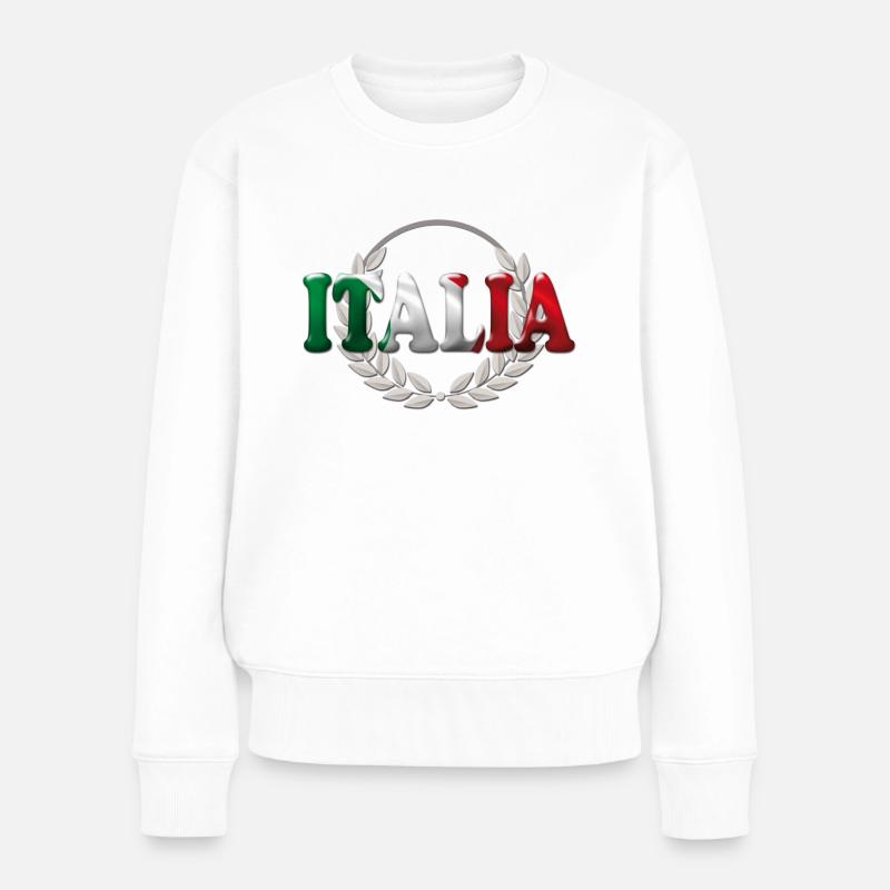 Lorbeeren Italien2 - Frauen Premium Bio Pullover - Weiß