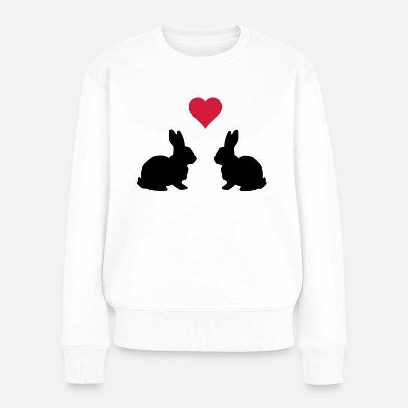 Love Hasen - Frauen Premium Bio Pullover - Weiß
