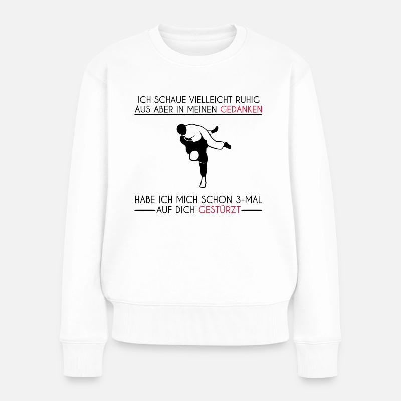 In meinen Gedanken | Judo T-Shirts - Frauen Premium Bio Pullover - Weiß