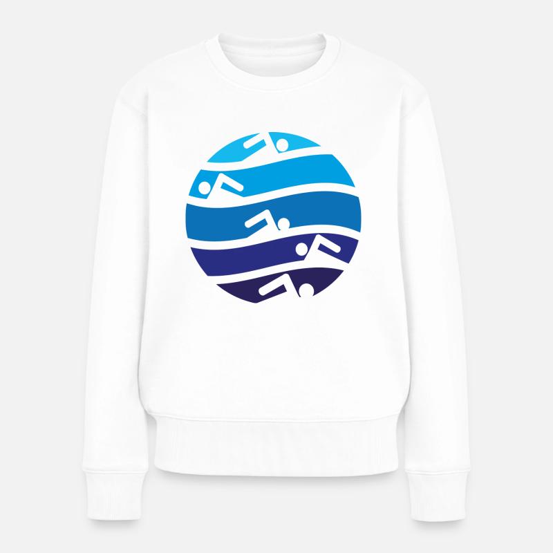 schwimmen - Frauen Premium Bio Pullover - Weiß