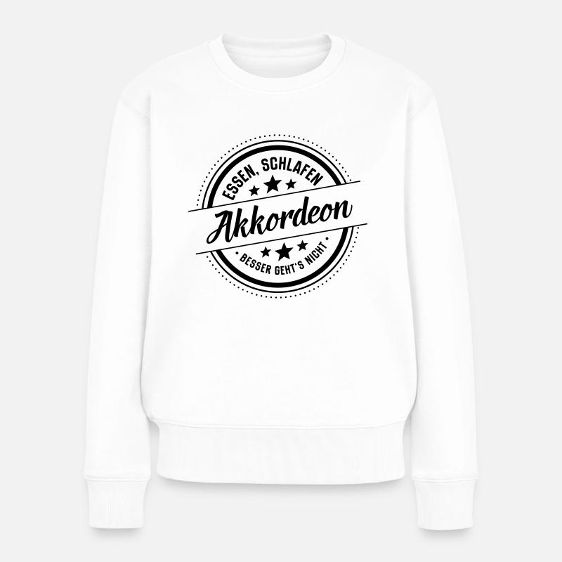 Akkordeon - Frauen Premium Bio Pullover - Weiß