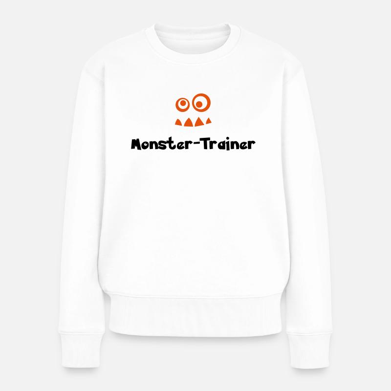 monster-trainer - Frauen Premium Bio Pullover - Weiß