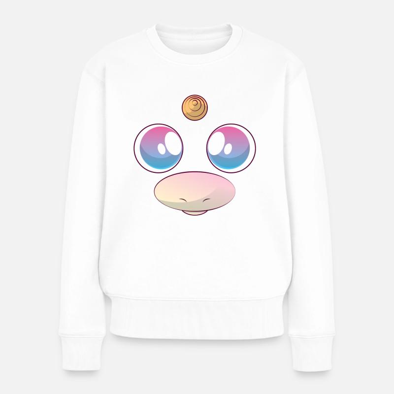 Unicorn Face - Frauen Premium Bio Pullover - Weiß