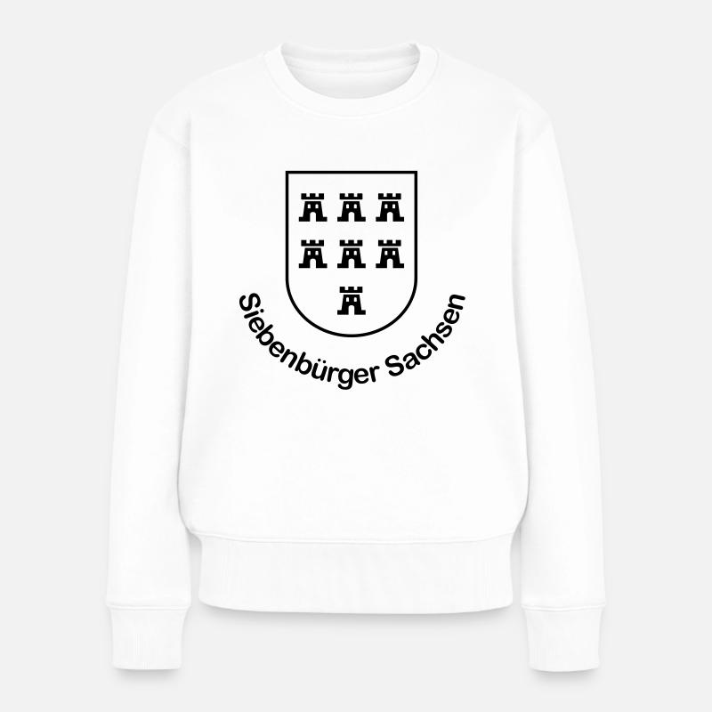 Wappen "Siebenbürger Sachsen" einfarbig - Frauen Premium Bio Pullover - Weiß