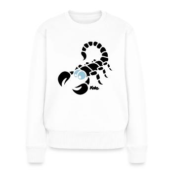 Skorpion (2c) - Scorpio - Frauen Premium Bio Pullover - Weiß - Vorne - Julia (174cm)