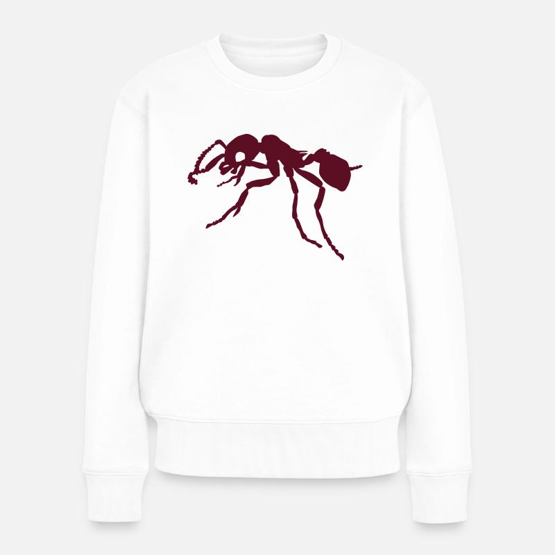 Ameise - Frauen Premium Bio Pullover - Weiß