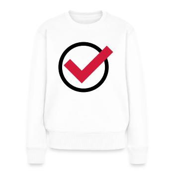 haken__f2 - Frauen Premium Bio Pullover - Weiß - Vorne - Julia (174cm)
