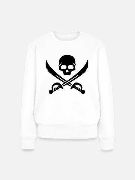 pirat__f1 - Frauen Premium Bio Pullover - Weiß