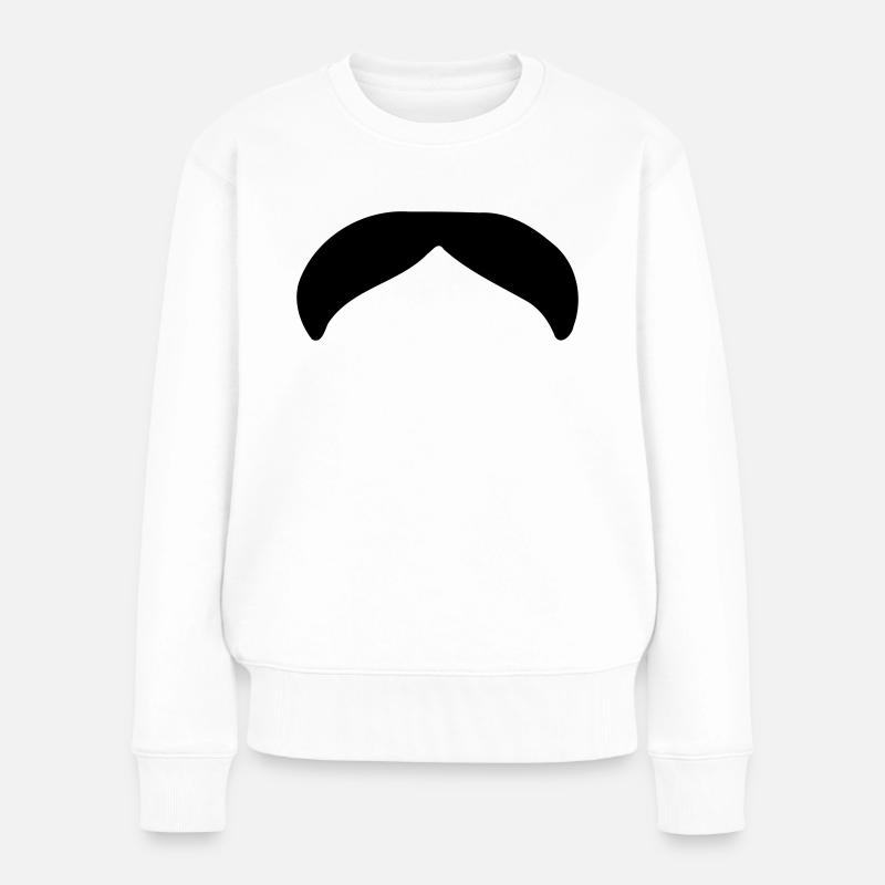Barbe moustache moustache Moustache 1C. - Pull Premium bio Femme - blanc