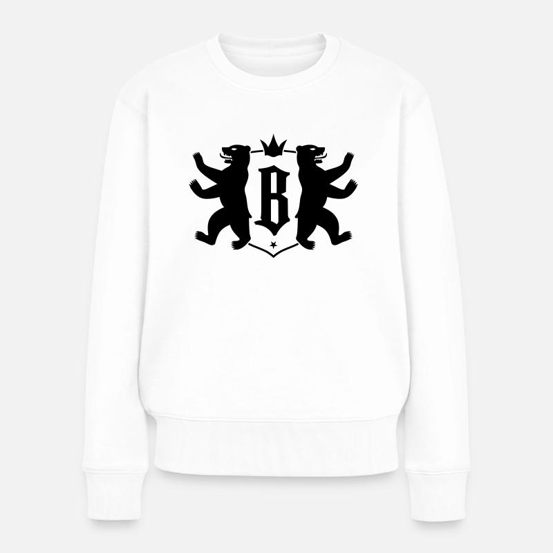Berlin City - 2 Bears Special - Frauen Premium Bio Pullover - Weiß