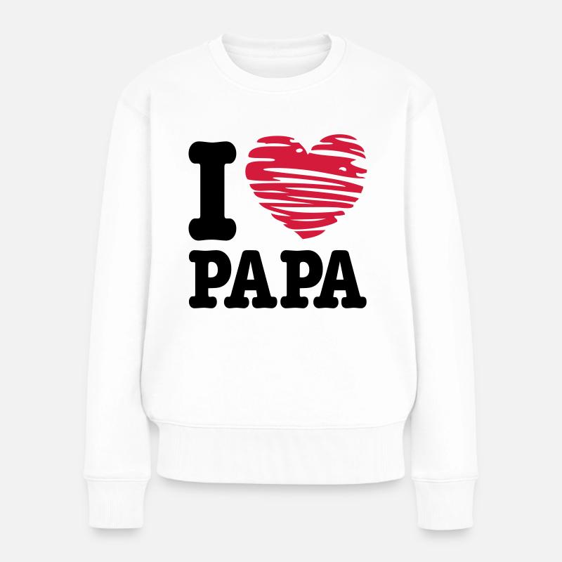 papa - Frauen Premium Bio Pullover - Weiß
