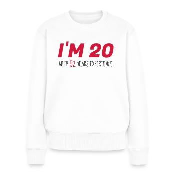 72 / anniversaire / Sport / Fête / soixante dix - Pull Premium bio Femme - blanc - Devant - Julia (174cm)