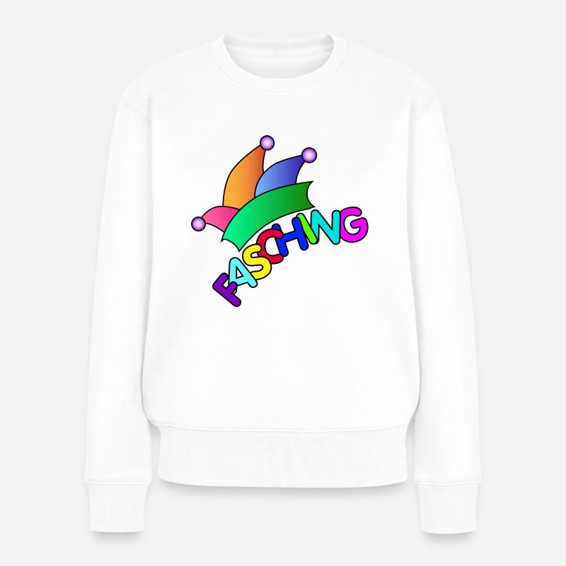 Fasching / Carnival / Narrenkappe - Frauen Premium Bio Pullover - Weiß