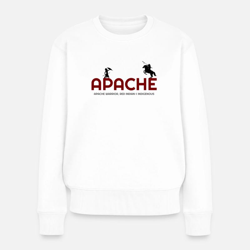 Alles über Apache, Apache Indian, Apache hoodies, A - Frauen Premium Bio Pullover - Weiß