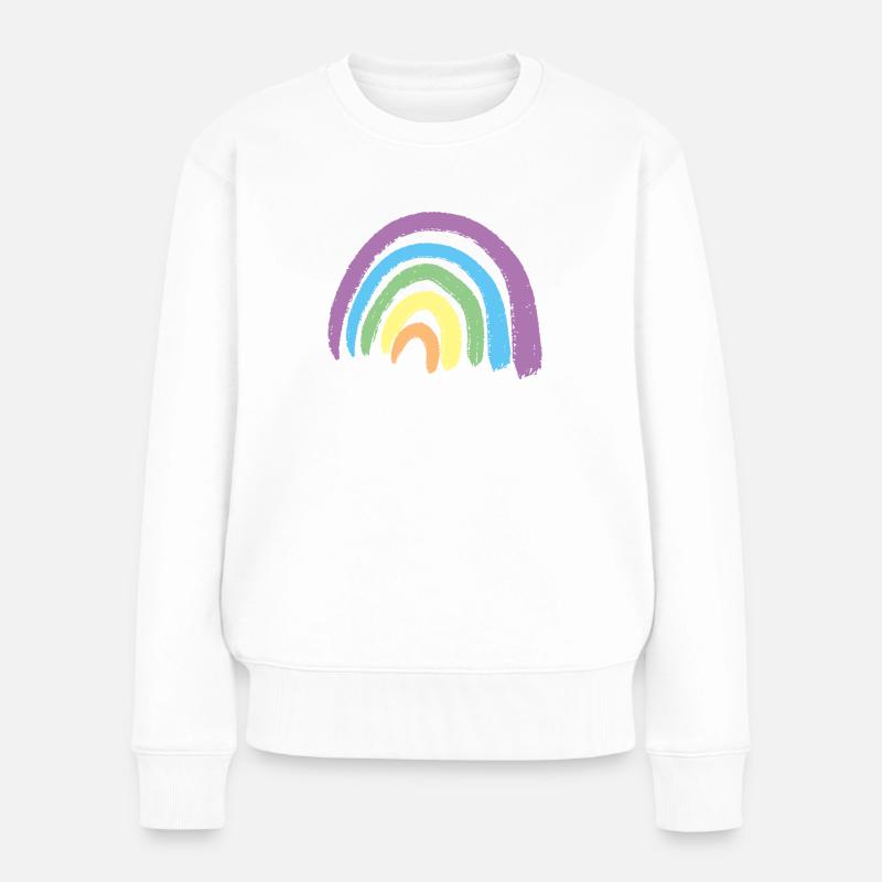 RAINBOW - ARC-EN-CIEL - COULEURS DE L’ARC-EN-CIEL - Pull Premium bio Femme - blanc