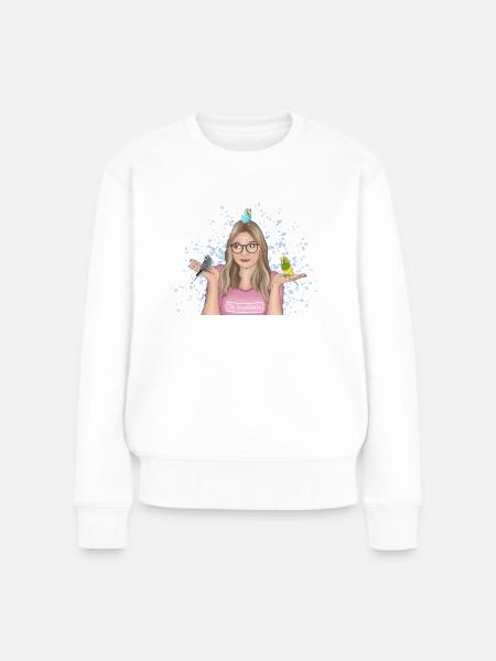 "Die Vogelfamilie" Merch - Frauen Premium Bio Pullover - Weiß