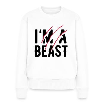 Beast - Women's Premium Organic Jumper - white - Front - Julia (174cm)