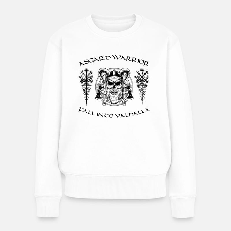 Asgard Warrior - Frauen Premium Bio Pullover - Weiß