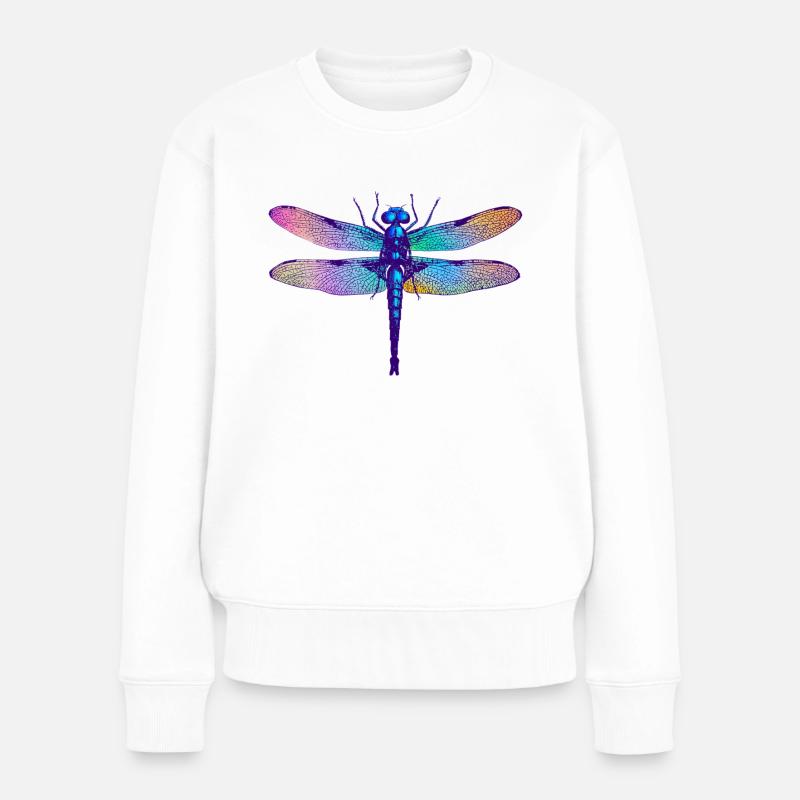 Libelle - Frauen Premium Bio Pullover - Weiß