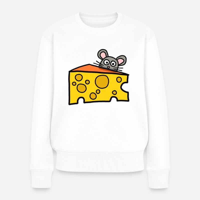 lustige Maus - Frauen Premium Bio Pullover - Weiß
