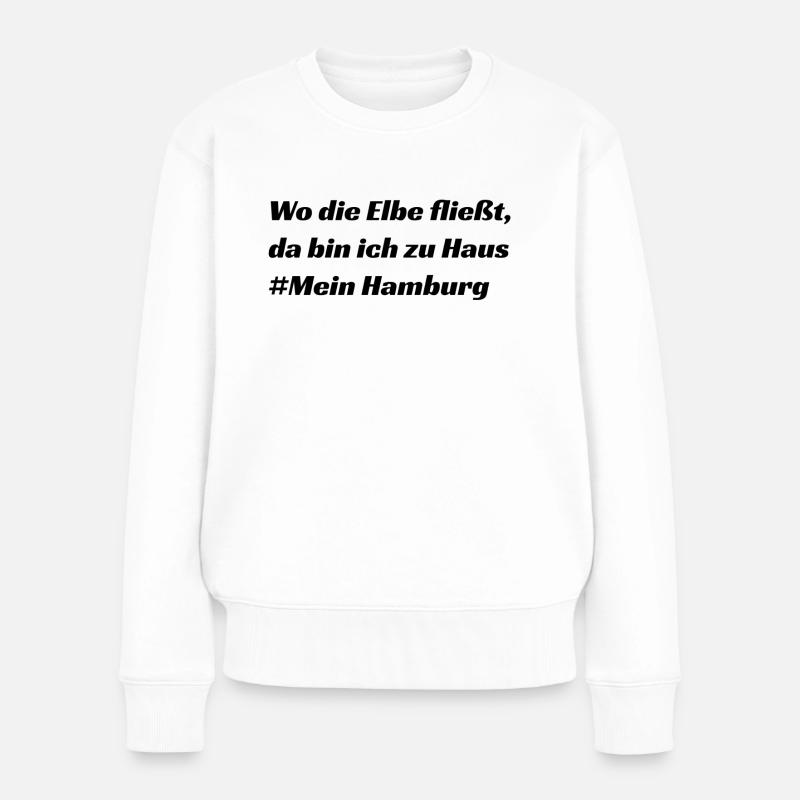 Hamburg - Frauen Premium Bio Pullover - Weiß