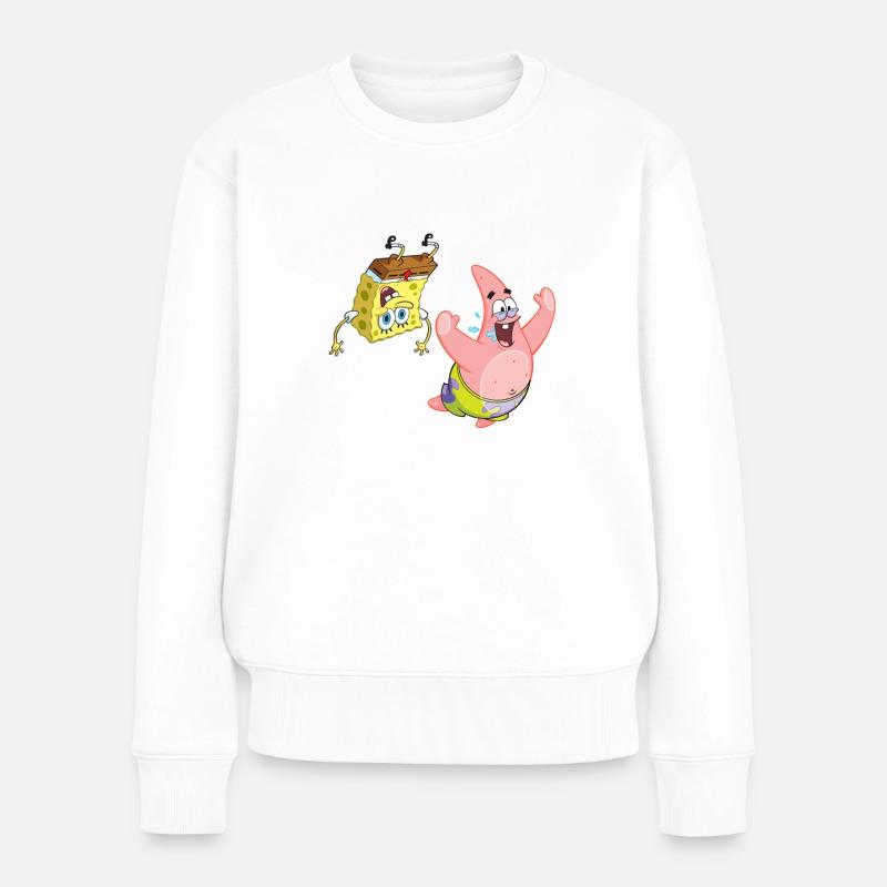 Spongebob Schwammkopf Mit Patrick In Einer Blase - Frauen Premium Bio Pullover - Weiß