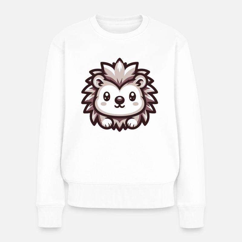 Hérisson sourire hérissé - Pull Premium bio Femme - blanc