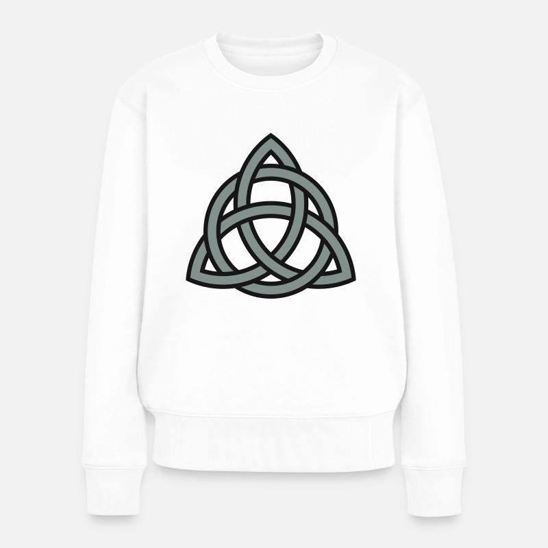 celtic trinity knot - Frauen Premium Bio Pullover - Weiß