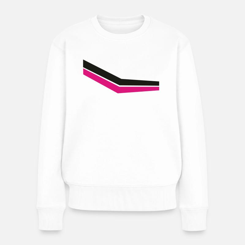 streifen - Frauen Premium Bio Pullover - Weiß