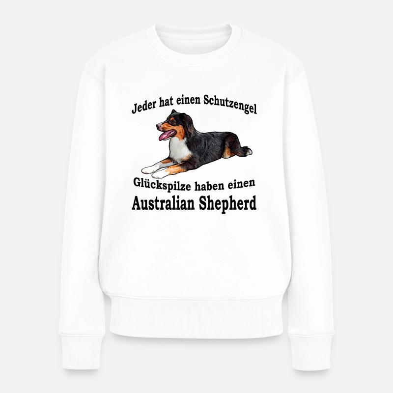 Schutzengel Aussie S - Frauen Premium Bio Pullover - Weiß