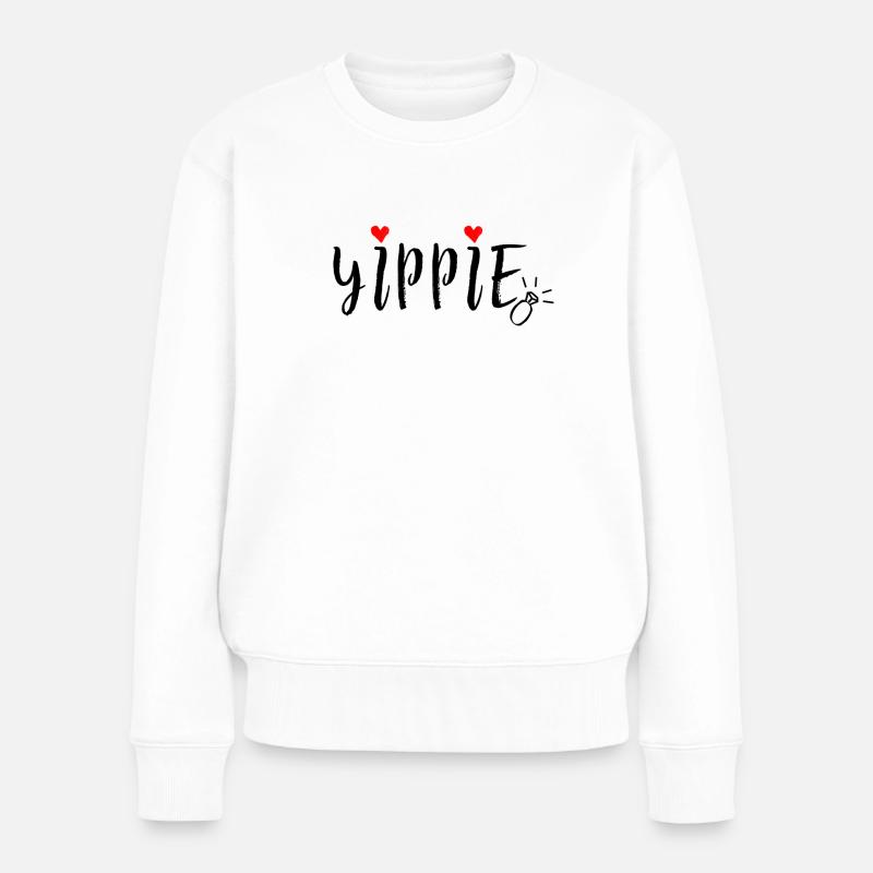 Yippie / Junggesellinnenabschied JGA - Frauen Premium Bio Pullover - Weiß